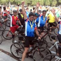 London to Paris Bike Ride celebration