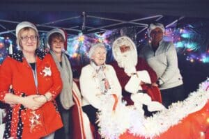 Charlotte Brown, Mandy Hawkett, Celia Finch, Santa (Dave Hall) and Tim Stewart