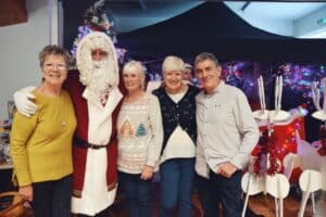 Sue Thompson, Santa (Dave Hall), Trudy Dotchin, Sally Wells and David Wells