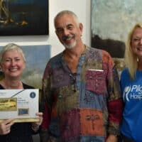 Pilgrims Chair Of Trustees Karen Warden Anthony Giles Artists And Studio Owner Karen Kenward Pilgrims Fundraising Manager For Web