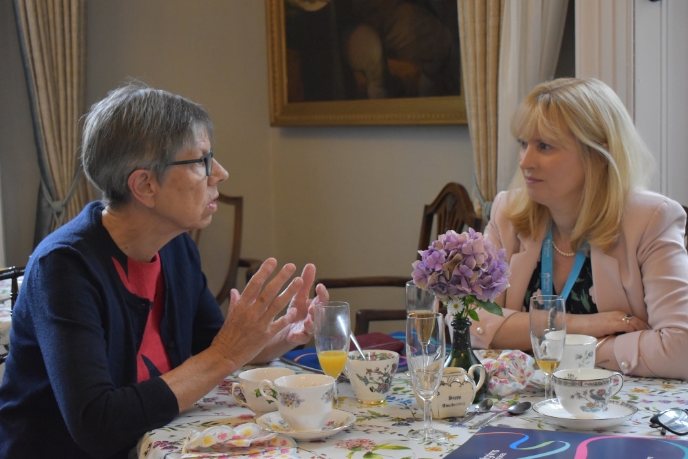 Pilgrims Trustee Elizabeth Sharp With Rosie Duffield MP